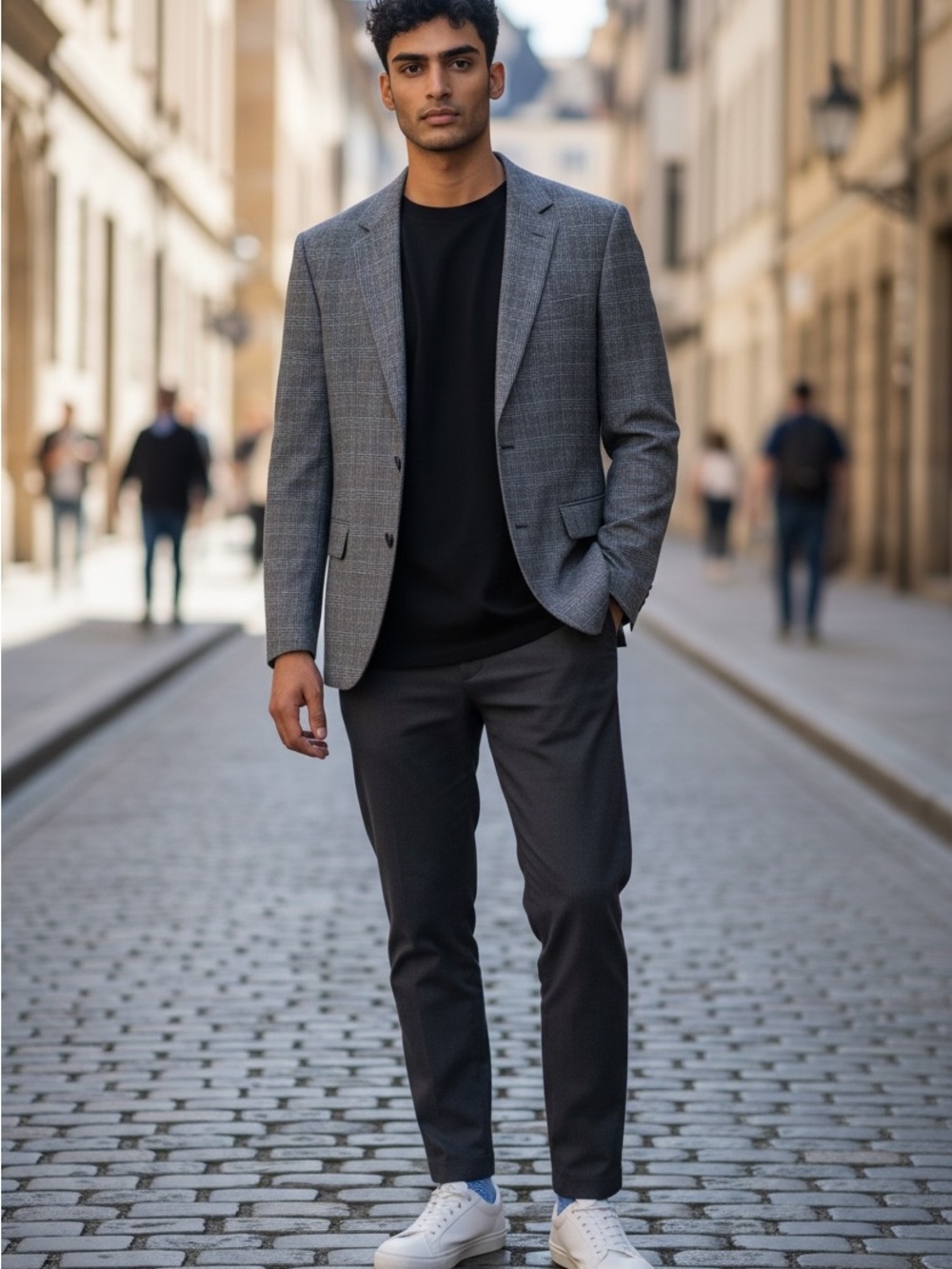 Men's Grey Glen Plaid Sport Coat - Refined Tailored Blazer